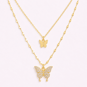 Flora Butterfly Layered Necklace