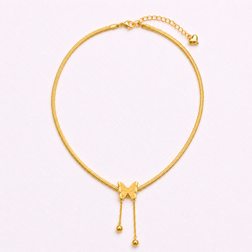 Flora Butterfly Choker Lariat Necklace