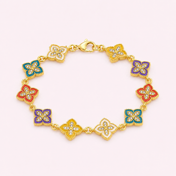 Flora Clover Rainbow Tennis Bracelet